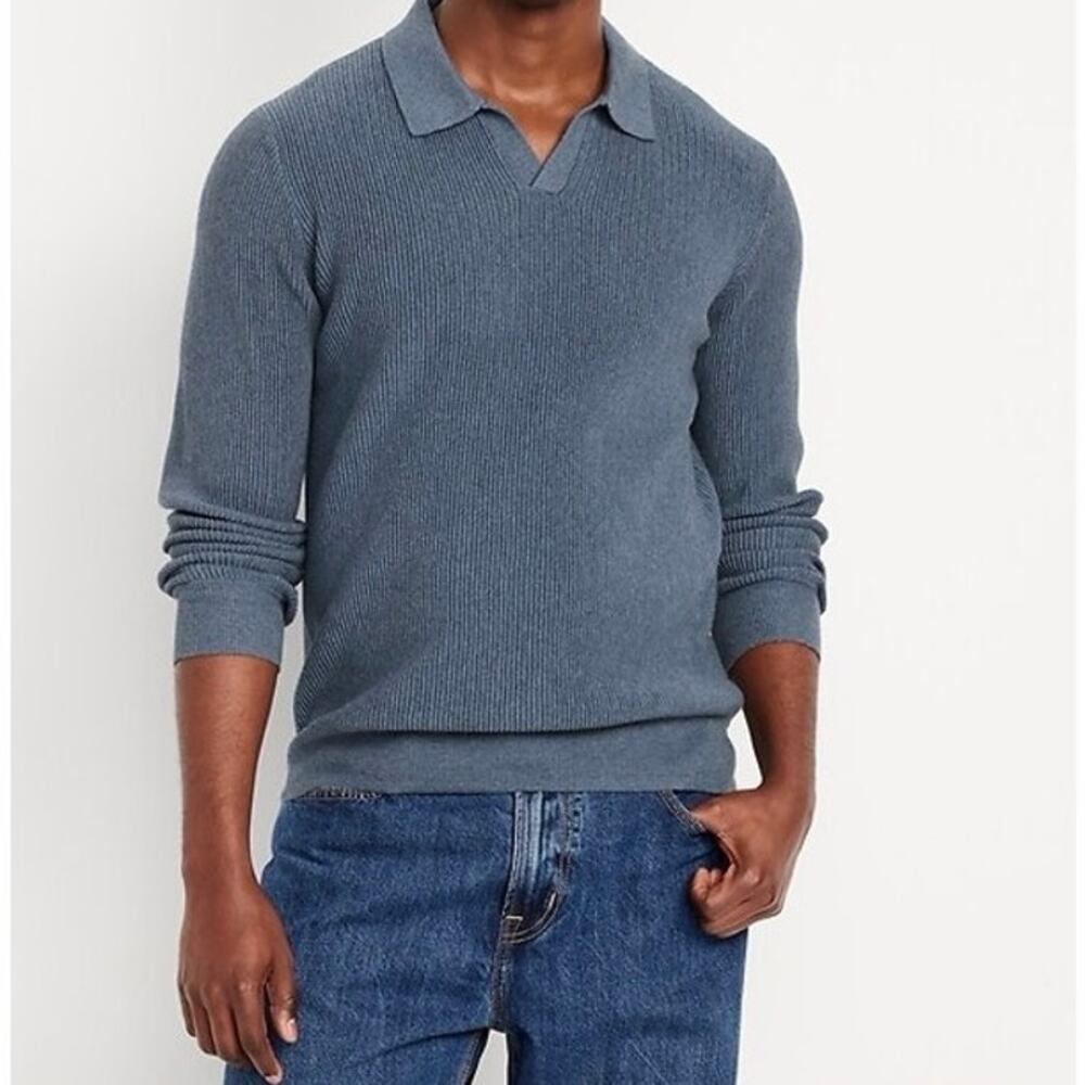Old Navy Long-Sleeve Sweater-Knit Polo Size XXL Tall NWT
